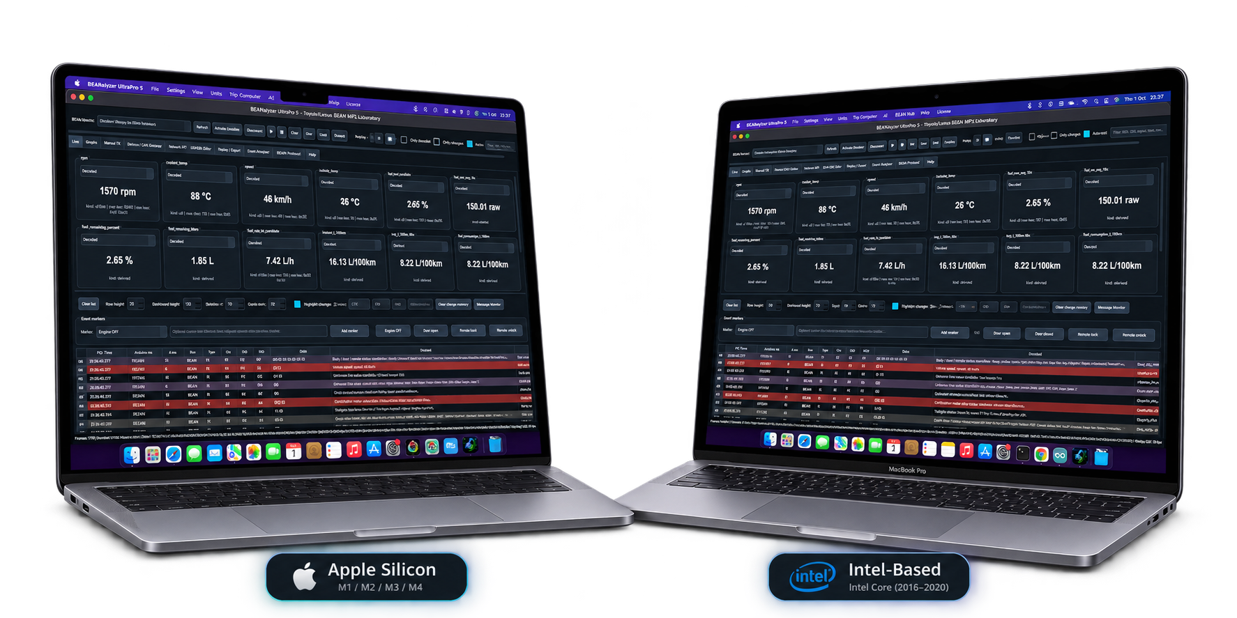 BEANalyzer UltraPro 5 on Apple Silicon and Intel-based MacBook Pro systems